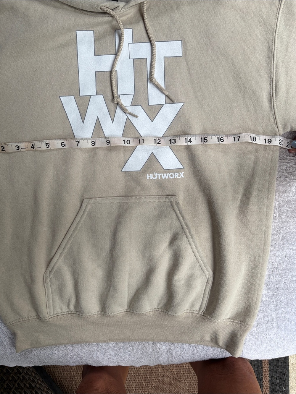NWOT HOTWORX Logo Hoodie Light Beige - Picture 4 of 6